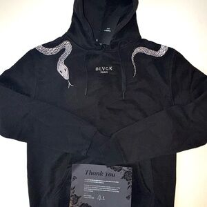 Black Hoodie with Snake Motif